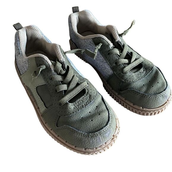 Carter's Olive Green Elastic Lace Sneakers Boys' 13 - Picture 1 of 12